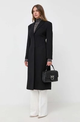 Zdjęcie produktu Pinko płaszcz wełniany kolor czarny przejściowy