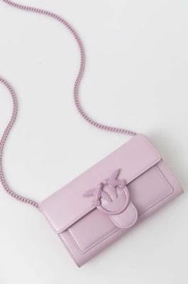 Zdjęcie produktu Pinko portfel skórzany damski kolor fioletowy 100062 A124