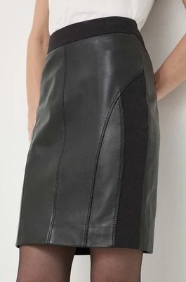 Zdjęcie produktu Pinko spódnica skórzana kolor czarny mini ołówkowa 102775.A1KB