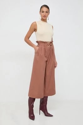 Zdjęcie produktu Pinko spodnie bawełniane kolor brązowy fason culottes high waist 103006.A1N3