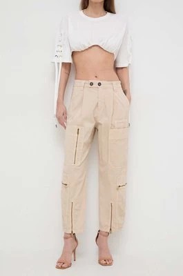 Zdjęcie produktu Pinko spodnie damskie kolor beżowy fason cargo high waist 102947.A1M4