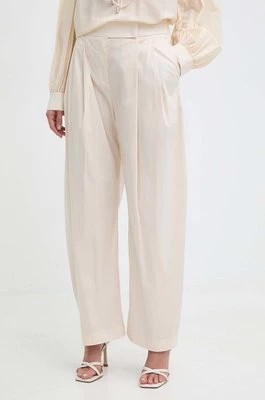 Zdjęcie produktu Pinko spodnie damskie kolor beżowy proste high waist 103577 A1TX