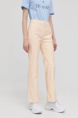Zdjęcie produktu Pinko spodnie damskie kolor beżowy proste high waist