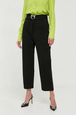Zdjęcie produktu Pinko spodnie damskie kolor czarny szerokie high waist 101859.A184