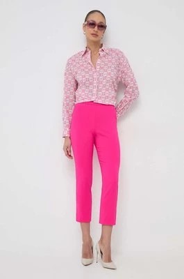 Zdjęcie produktu Pinko spodnie damskie kolor różowy proste high waist 102861.7624