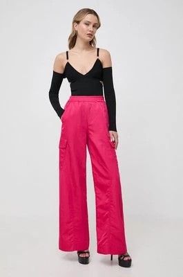 Zdjęcie produktu Pinko spodnie damskie kolor różowy szerokie high waist