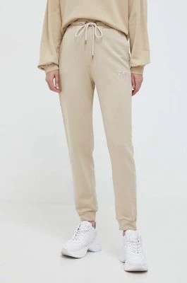 Zdjęcie produktu Pinko spodnie dresowe bawełniane kolor beżowy gładkie 100371.A1N7