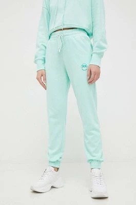 Zdjęcie produktu Pinko spodnie dresowe bawełniane kolor niebieski z nadrukiem
