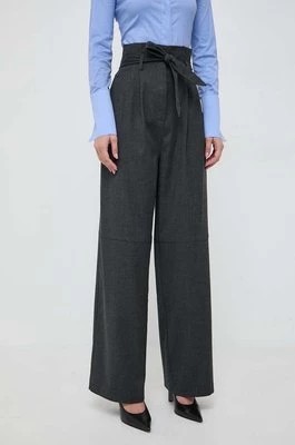 Zdjęcie produktu Pinko spodnie wełniane kolor szary szerokie high waist 102203.A1B3