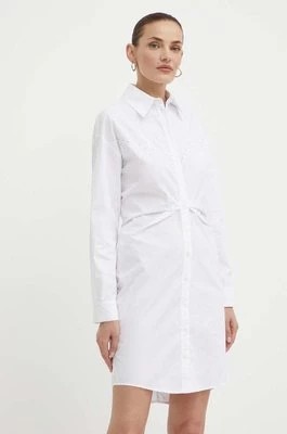 Zdjęcie produktu Pinko sukienka bawełniana kolor biały mini dopasowana 103737 A1XO
