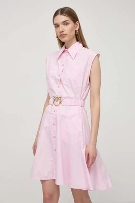 Zdjęcie produktu Pinko sukienka bawełniana kolor różowy mini rozkloszowana 103111 A1P4