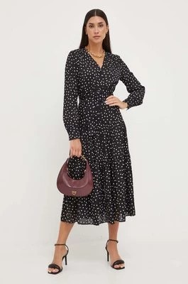 Zdjęcie produktu Pinko sukienka kolor czarny midi rozkloszowana