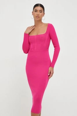 Zdjęcie produktu Pinko sukienka kolor fioletowy midi dopasowana 101856.A16N
