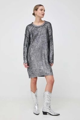 Zdjęcie produktu Pinko sukienka z domieszką wełny kolor srebrny mini oversize 102128.A1A3
