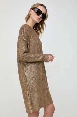 Zdjęcie produktu Pinko sukienka z domieszką wełny kolor złoty mini oversize 102128.A1A3