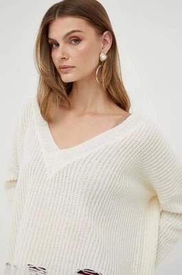 Zdjęcie produktu Pinko sweter wełniany damski kolor beżowy ciepły