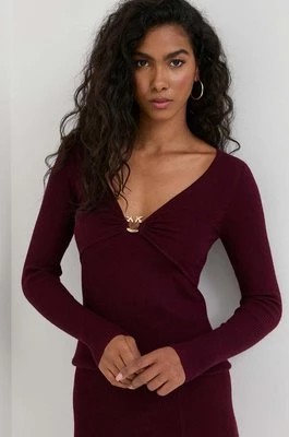 Zdjęcie produktu Pinko sweter wełniany damski kolor bordowy lekki 101846.A15S