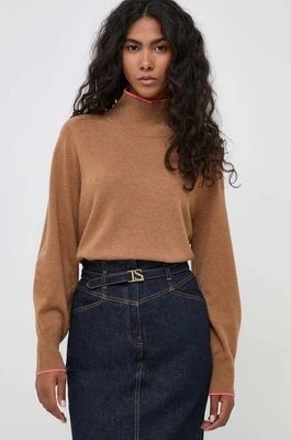 Zdjęcie produktu Pinko sweter wełniany damski kolor brązowy lekki z golfem 101928.A16Z