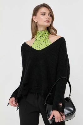 Zdjęcie produktu Pinko sweter wełniany damski kolor czarny ciepły