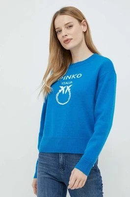 Zdjęcie produktu Pinko sweter wełniany damski kolor niebieski 100414.Y7Z4