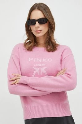Zdjęcie produktu Pinko sweter wełniany damski kolor różowy lekki 100414.Y7Z4