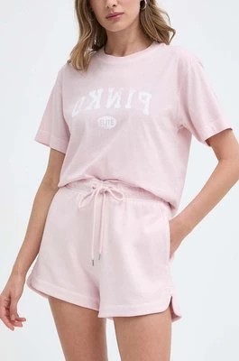 Zdjęcie produktu Pinko szorty bawełniane kolor różowy gładkie high waist 104284 A266