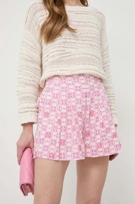 Zdjęcie produktu Pinko szorty bawełniane kolor różowy wzorzyste high waist 103192.A1Q1