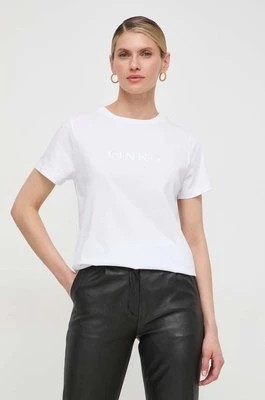 Zdjęcie produktu Pinko t-shirt bawełniany damski kolor biały 101752.A1NW
