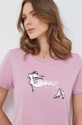 Zdjęcie produktu Pinko t-shirt bawełniany damski kolor różowy 100355.A1OC