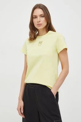 Zdjęcie produktu Pinko t-shirt bawełniany damski kolor żółty 100355.A1NW