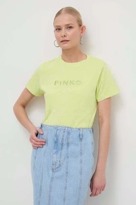 Zdjęcie produktu Pinko t-shirt bawełniany damski kolor żółty 101752.A1NW