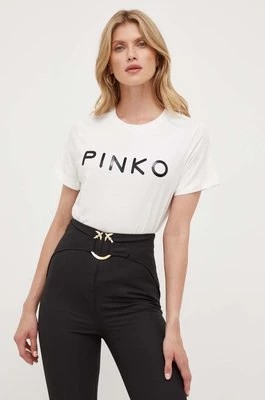 Zdjęcie produktu Pinko t-shirt bawełniany kolor beżowy 101752.A150