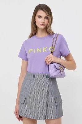 Zdjęcie produktu Pinko t-shirt bawełniany kolor fioletowy 101752.A150