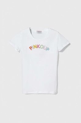 Zdjęcie produktu Pinko Up t-shirt bawełniany dziecięcy kolor biały