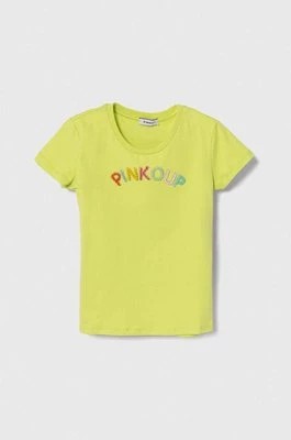 Zdjęcie produktu Pinko Up t-shirt bawełniany dziecięcy kolor zielony
