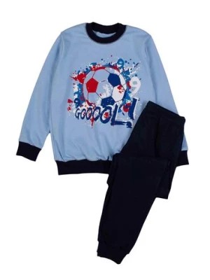 Zdjęcie produktu Piżama chłopięca niebiesko-granatowa z bawełny Tup Tup piłka nożna