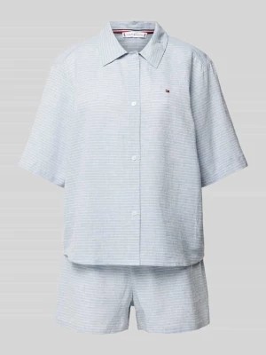 Zdjęcie produktu Piżama z mieszanki lnu i bawełny ze wzorem w paski Tommy Hilfiger