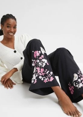 Zdjęcie produktu Piżama z szerokimi spodniami bonprix