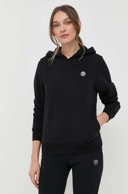 Zdjęcie produktu PLEIN SPORT bluza damska kolor czarny z kapturem z nadrukiem