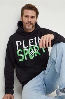 Zdjęcie produktu PLEIN SPORT bluza męska kolor czarny z kapturem z nadrukiem