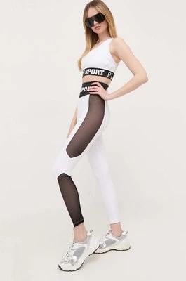 Zdjęcie produktu PLEIN SPORT legginsy damskie kolor biały gładkie