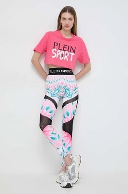 Zdjęcie produktu PLEIN SPORT legginsy damskie kolor różowy wzorzyste