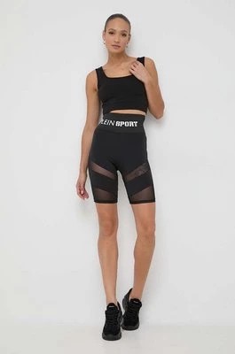 Zdjęcie produktu PLEIN SPORT szorty damskie kolor czarny gładkie high waist