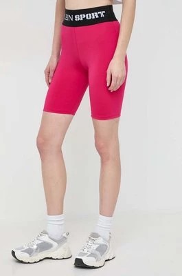 Zdjęcie produktu PLEIN SPORT szorty damskie kolor różowy z nadrukiem high waist
