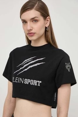Zdjęcie produktu PLEIN SPORT t-shirt bawełniany damski kolor czarny