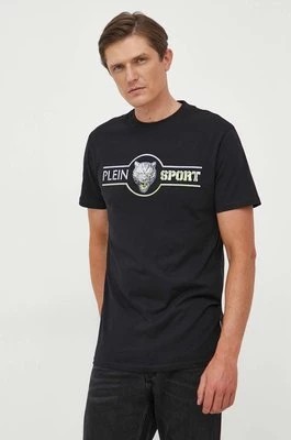 Zdjęcie produktu PLEIN SPORT t-shirt bawełniany kolor czarny z nadrukiem