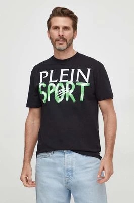 Zdjęcie produktu PLEIN SPORT t-shirt bawełniany męski kolor czarny z nadrukiem