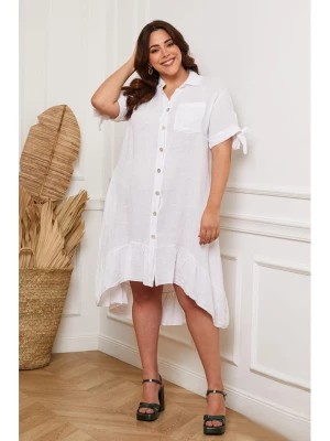 Zdjęcie produktu Plus Size Company Lniana sukienka "Bosnik" w kolorze białym rozmiar: 44