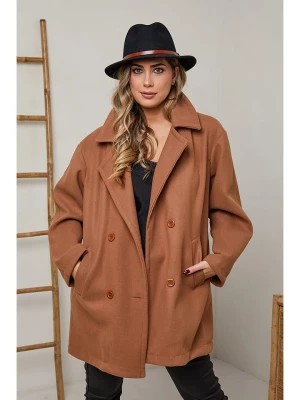 Zdjęcie produktu Plus Size Company Płaszcz przejściowy "Bristol" w kolorze karmelowym rozmiar: 42