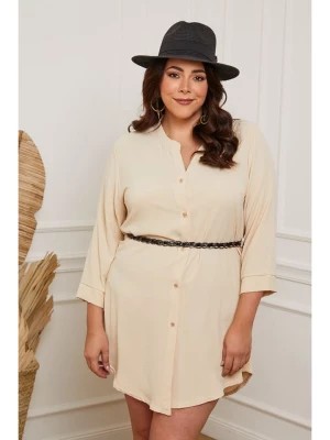 Zdjęcie produktu Plus Size Company Sukienka "Bent" w kolorze beżowym rozmiar: 50